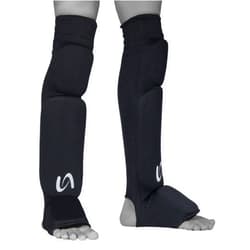 ULTIMATE FIGHT GEAR Ultimate - Cloth Shin Instep with Built-in Knee Pad - Karate MMA Boxing Muay Thai Training