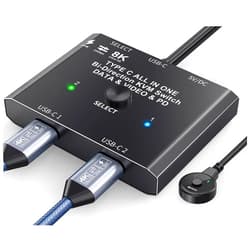 Camgeet USB C Switch,Bi-Directional USB C Switcher 2 Computers,Camgeet USB C KVM Switch 8K@30Hz 4K@120Hz Video,10Gbps Data Transfer,2 USB-C Cables Included
