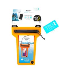 Nite Ize Runoff Waterproof Phone Pouch with Lanyard and Zipper, IP67 Universal Waterproof Case for iPhone 11/11 Pro Max/Xs Max/XR/X/8/8P Galaxy, Orange (ROPPL-19-R3)