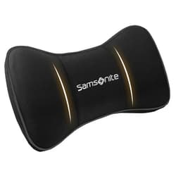 SAMSONITE Travel Neck Pillow – Memory Foam Car Seat Headrest Cushion, Ergonomic Neck Support for Driving, Adjustable Strap, Comfortable Head Rest for Long Trips, Travel Pillow for Cars & Office Chairs