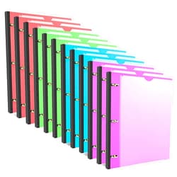 JISUSU 1 INCH Telescoping 3 Ring Binder - 12PCS, Flexible 3 Ring Binders 1 INCH with Customizable Front Cover and Clear Catalog Pocket, Holds 8.5x11 inch Paper