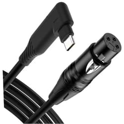 EBXYA USB C to XLR Cable 10 Ft, Premium Type-C to XLR Female Microphone Cord with Heavy-Huty Metal XLR Connector to Male Right-Angle USB C Interface Compatible with Windows, Laptop, PC, Mic