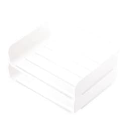 Zyners 2 Pack White Stackable Letter Tray, A4 White Desk File Paper Organizer Tray, Desktop File Paper Holder with Anti-Skid Design Botom for Office Desktop