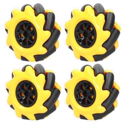 POCREATION Yellow 60mm High Hideness Mecanum Wheel Omni-Directional Wheel TT Motor Hubs/ Connector for Robot Car Kit DIY STEM Toy Parts((2 Pair)), Industrial Robots and Accessories