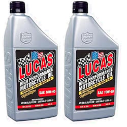 Lucas Oil 10767 High Performance Synthetic SAE 10W-40 Motorcycle Oil - 1 Quart (Pack of 2)