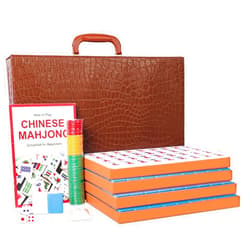 ZGME Chinese Mahjong Set, Professional Mahjong Game Set,Complete Traditional Mah Jongg with 146 Large Numbered Tiles(1.5’’,Blue),Classic Carrying Case & Instruction (Majiang, Ma Jong, Maj Jong)