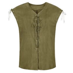 Haorugut Pirate Costume Men Adult Renaissance Costume Men Vest Medieval Viking Costume Men Pirate Vest