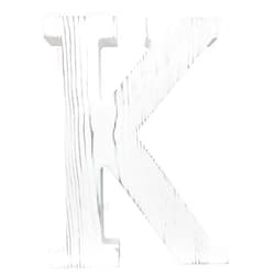 FYSSHUO Extra Large Wood Decor Letters Wood Distressed White Letters DIY Block Words Sign Alphabet Free Standing Hanging for Home Bedroom Office Wedding Party (K)