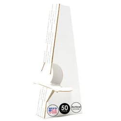 Golden State Art, Cardboard Easel Back, Self Stick Stand, Archival Quality Acid-Free, 9 Inch Double Wing, Display Signs Pictures Brochures Posters Photographs and Document (Pack of 50) White
