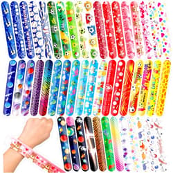 JoyRapt 144PCS Slap Bracelets for Kids 8-12 Party Favors, Christmas Gifts for Kids Slap Bracelets Bulk Classroom Prizes, Snap Bracelets for Birthday Gifts School Rewards