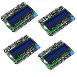 Azuocn 4 Pack 1602 LCD Keypad Shield 1602 LCD Expansion Shield Board Blue Backlight 4.5-5.5V for Arduino UNO R3 MEGA2560 Nano Due Duemilanove Robot