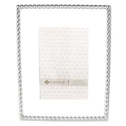 Lawrence Frames Rope Design Metal Frame, 8x10, Matted 5x7, Silver Silver 8x10