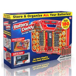 Ontel Battery Daddy - Battery Organizer Storage Case with Tester, Stores & Protects Up to 180 Batteries, Clear Locking Lid, As Seen On TV