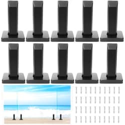 LukLoy Marine Grade SS2205 Glass Pool Fence Spigot Railing Clamp for Coastal City / Inland Projects, Black (Pack of 10, 960g Marine Grade SS2205)