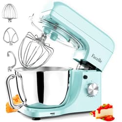 Facelle Stand Mixer, Facelle 5.5Qt Mixers Kitchen Electric, 10+P Speed Tilt-Head Cake Mixer for Daily Use Baking with Stainless Steel Bowl, Dough Hook, Wire Whisk, Flat Beater, Spatula