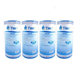 Tier1 50 Micron 10 Inch x 4.5 Inch | 4-Pack Pleated Polyester Whole House Sediment Water Filter Replacement Cartridge | Compatible with Pentek R50-BB, 155053-43, SPC-45-1050, Home Water Filter
