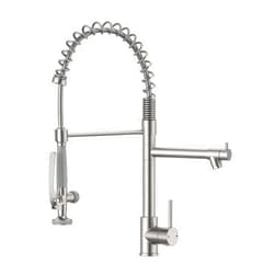Fapully Commercial Pull Down Kitchen Sink Faucet with Sprayer Brushed Nickel