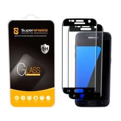 Supershieldz (2 Pack) Designed for Samsung Galaxy S7 Tempered Glass Screen Protector, (Full Screen Coverage) Anti Scratch, Bubble Free (Black)