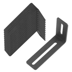 Generic 12 Pack Black Adjustable Corner Brace, Slotted L-Shape Steel Joint Right Angle Brackets for Holding, Mounting, Fixing, ⅛'' Thickness, 44 lb Max Load, 4''x 1.18''x 2.36''(L x W H) (Lzmx-yi jiao ma)