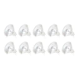 Simba Lighting Halogen MR16 20W 12V Light Bulbs (10 Pack) for Landscape, Track Lights, Fiber Optics, Desk Lamps, BAB C Spotlights with Glass Cover, GU5.3 Bi Pin Base, 2700K Warm White Dimmable