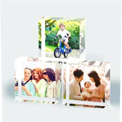 LING Ling's Design 3D Custom Acrylic Print Cube Gift for Him/Her, Customized UV Photo Print Block Square, Your Digital Photos as Museum-Quality Art on Acrylic Cubes (1 Cube)