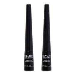 Revlon Liquid Eyeliner, ColorStay Eye Makeup, Waterproof, Smudgeproof, Stocking Stuffer for Her, Longwearing with Ultra-Fine Tip, 251 Blackest Black, 2 pack
