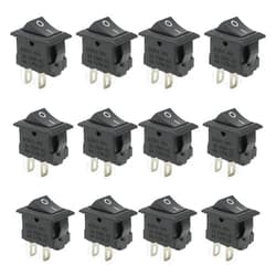 yueton 12 Pack Modern Light Switch AC 3A/250V 6A/125V 2 Pin I/O SPST Snap in Mini Boat Rocker Switch for for Electronics Projector and Home Repair