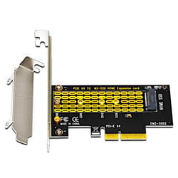JacobsParts M.2 to PCIe NVMe SSD Adapter Card 2242 2260 2280 M2 Drive to Desktop PCI Express x4 x8 x16 Slot, Includes Brackets