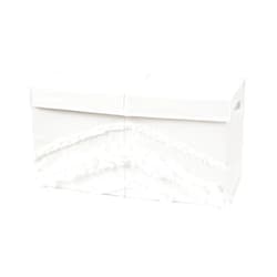 Sweet Jojo Designs Ivory Boho Bohemian Girl or Boy Small Fabric Toy Bin Storage Box Chest For Baby Nursery or Kids Room Gender Neutral Off White Farmhouse Chic Unisex Minimalist Fringe Macrame
