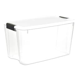 Sterilite 20-Pack Ultra Latching Box, Large Storage Bins w/ Lids, Clear Plastic, 70 Quart