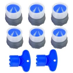 BAISASY 6 Pcs Faucet Aerator, M16.5 Faucet Flter Restrictor and 2 Pcs Aerator for Sink Faucet Removal Tool for Bathroom or Kitchen Sink Aerators, Male Threads
