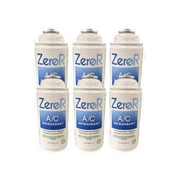 ZeroR® AC Refrigerant | R134a Replacement | 6 Cans for AC Recharging