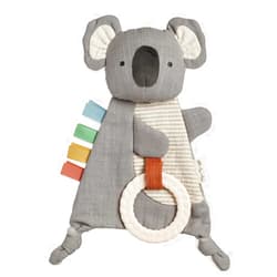 Itzy Ritzy - Bitzy Crinkle Sensory Toy Koala with Crinkle Sound for Babies & Toddlers - Features Soft Braided Teething Ring & Textured Ribbons, Designed for Ages 0 Months and Up, Koala