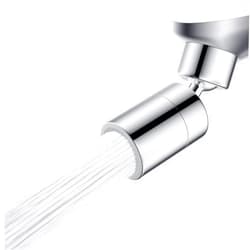 Hibbent NSF/ANSI/CAN 61 Certified Faucet Aerator, Kitchen Sink Aerator, 2 Water Flow CUPC Certification 360-degree Swivel Faucet Extender, 55/64 Inch Female Thread, Water Saving-Chrome Finish