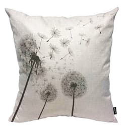 HOSNYE Dandelion Throw Pillow Case 16x16 Black and White Pillow Cushion Cover Decorative Waist Home Decorations
