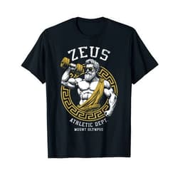 Grandio Design Sports Training And Fitness Zeus Gym Athletic Department Funny Greek God Workout Muscle T-Shirt