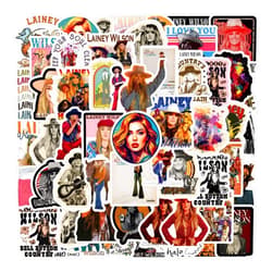 VOEMPFE 61Pcs Lainey Wilson Stickers Pack, Cute Cartoon Vinyl Waterproof Sticker Decals for Water Bottle, Laptop, Phone, Scrapbooking, Journaling Choice for Adults for Party Supply Decor