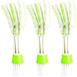 SENHAI Mini Duster for Car Air Vent, Set of 3 Automotive Air Conditioner Cleaner and Brush, Dust Collector Cleaning Cloth Tool for Keyboard Window Leaves Blinds Shutter