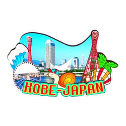 Orlybar Kobe Japan Fridge Magnet 3D Classic Wooden Refrigerator Magnets Landmark Handmade Craft Travel Souvenir Gift Collection Decoration -1168