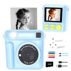 VFU Instant Print Camera for Kids - Kids Digital Camera Toddler Camera for Age 3-5, Instant Cameras That Print Photos for 4 5 6 7 8 9 10 Year Old Girl Boy Birthday Gift
