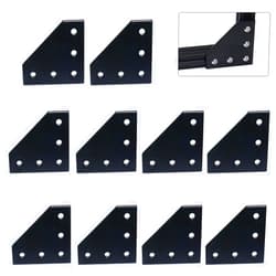 Boeray 10pcs 2020 Corner Bracket Plate Anodised L Shape 5 Hole 90 Degree Outside Joining Plate for 20 x 20mm Series Aluminum Extrusion Profile Black