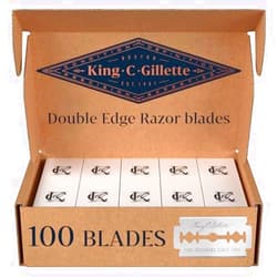 King C. Gillette Double-Edge Safety Razor blades for better control, 100 count, with anti-friction coating