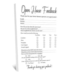 Marspark 150 Piece Real Estate Signs - Open House Supplies, Feedback Notepad, Questionnaire, Form for Agents & Brokers
