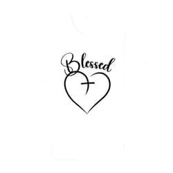 Maria's Jesus Has My Back Faith Tees Blessed Heart Cross Jesus Has My Back Faith Christian Premium T-Shirt