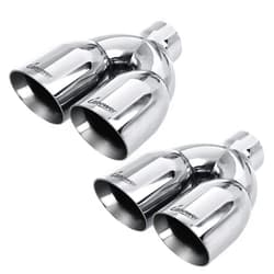 Upower Pack of 2 Dual Exhaust Tip Tailpipe 2.5 Inch Inlet 3.5