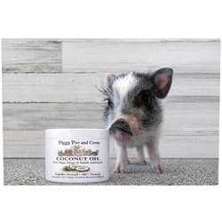 Piggy Poo and Crew Coconut Oil for Pets – Natural Cherry Scent, Botanical Infusion, Skin & Coat Moisturizer for Pigs, Dogs & Small Animals