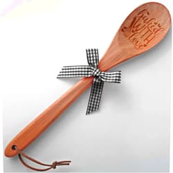 YROVWENQ Baked with Love Engraved Long Handle Wooden Spoon, Baked Mixing Oval Spoons for Baker Cook Chef, Home Sweet Home, Housewarming Gift, Mother's Gift for Mom Grandma