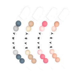 MORIBOX Pacifier Clips for baby Boys Girls - MORIBOX 4 Pack Paci Clip MAMA Soothie Baby Binky Holder for Shower Gift Birthday