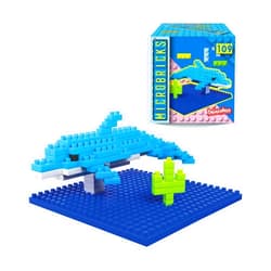 Deluxebase Microbricks Dolphin from Deluxebase. Sealife Themed 3D Mini Blocks Building Toys, Easy to Use Mini Bricks Dolphin Puzzle. Great Animal Toys, Educational Toys and Kids Party Favors.
