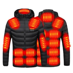 COMIOR Heated Jacket for Men and Women, Heated Coat Hooded Heating Warm Jackets Windproof USB Charging Electric Body Warmer